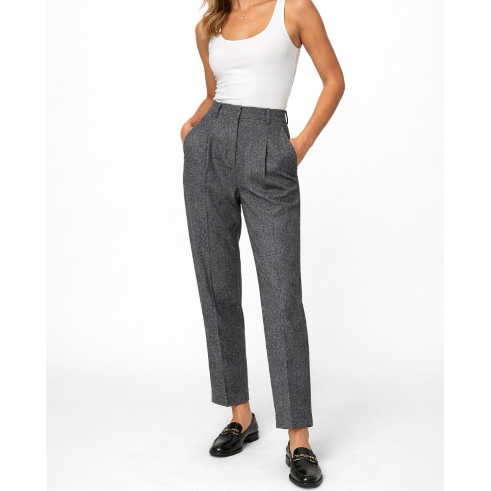 Wilfred Aritzia Wool Cashmere Pleated High Rise Tapered Trouser Pants Size 0